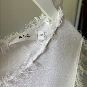 A.L.C. White Textured Fringe dress